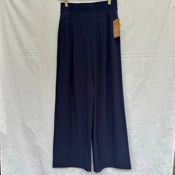 Eddie Bauer Departure High‑Rise Wide Leg Travel Pants NWT Women’s Navy XS - Picture 3 of 11